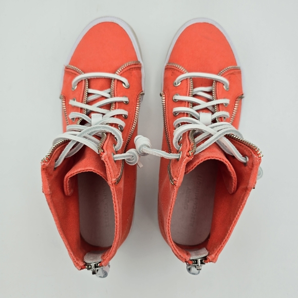 Sperry x Rebecca Minkoff Washed Canvas High Top Sneakers, Orange, Women's 7.5 - Picture 10 of 16